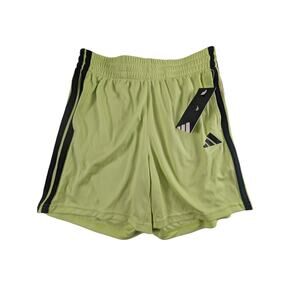 Adidas Boys 3Stripe Essential Mid-Thigh Shorts Lime Green Youth Size Large 14/16